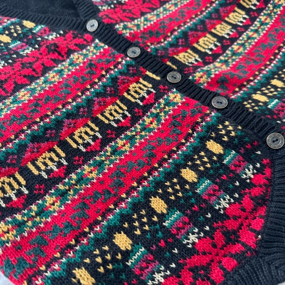 Vintage Grandma Core Style Christmas Sweater Vest - Picture 2 of 4